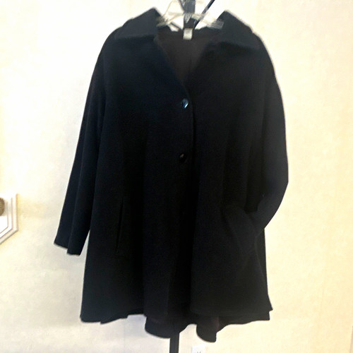 Women black wool cashmere - black,
